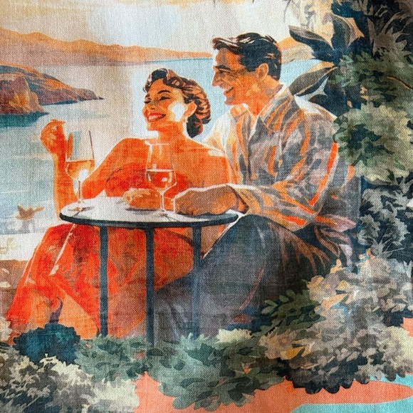 LABEL OF LOVE Italian Scenic Countryside Isadora Lightweight Sun Dress Size M - Picture 7 of 9